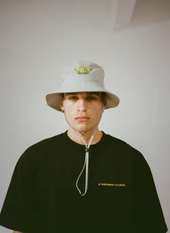 A Thousand Futures 'Happy Family' Wide Brim Bucket Hat - Nylon Grey
