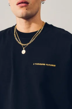 A Thousand Futures 'Kyoto' Embroidered Tee - Black
