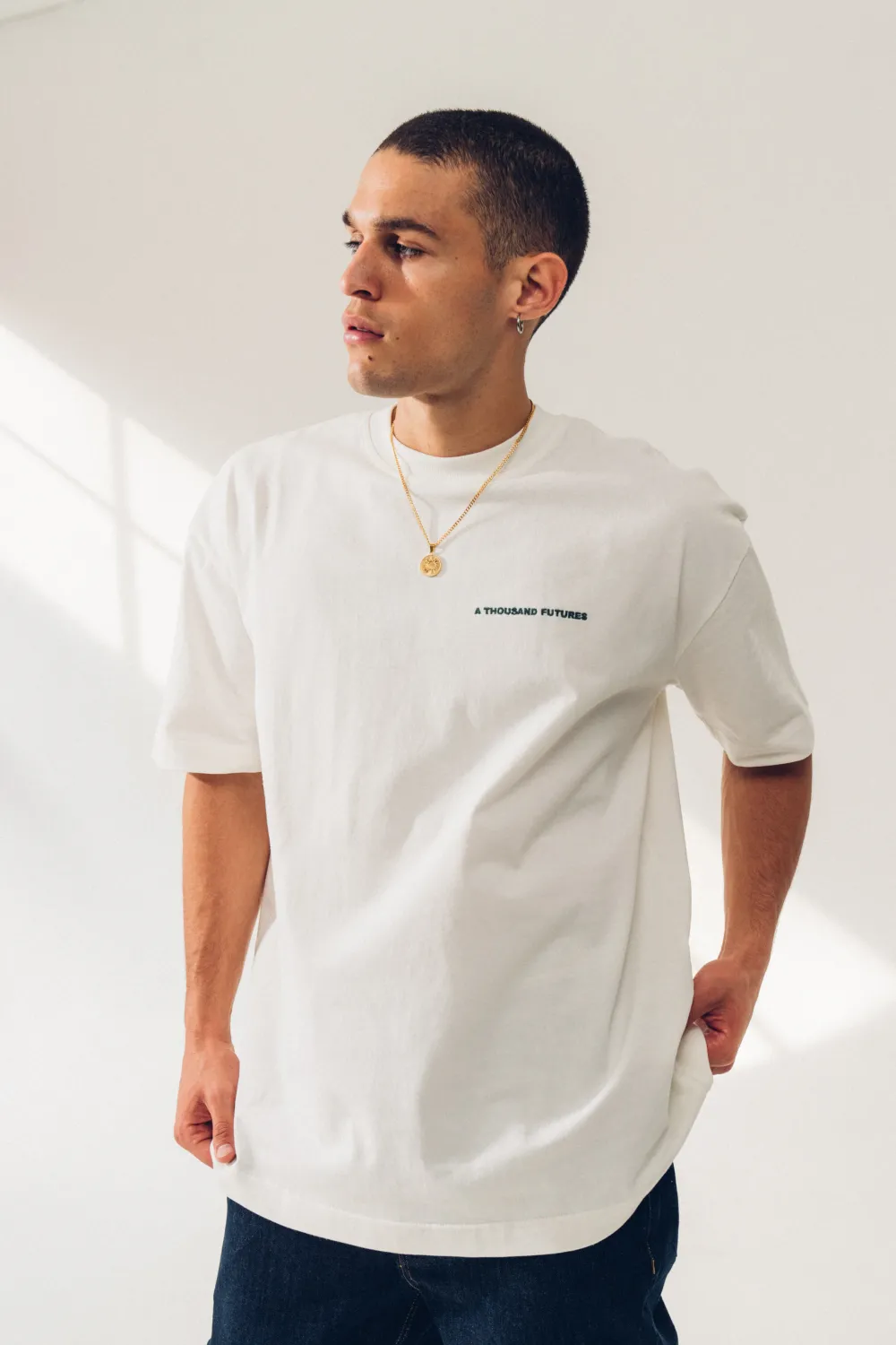 A Thousand Futures 'Kyoto' Embroidered Tee - White