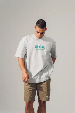 A Thousand Futures 'Logo' Embroidered Tee - Ash