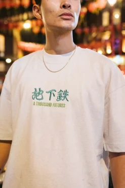 A Thousand Futures 'Logo' Embroidered Tee - Ash