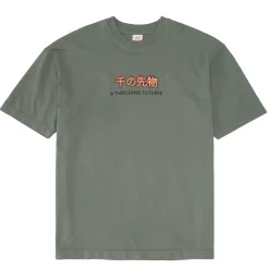 A Thousand Futures 'Logo' Embroidered Tee - Khaki