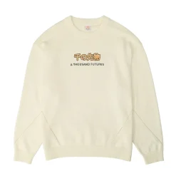 A Thousand Futures 'Logo Panel' Knit Sweater - Cream