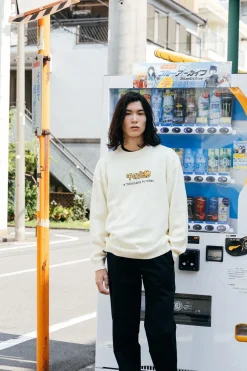 A Thousand Futures 'Logo Panel' Knit Sweater - Cream