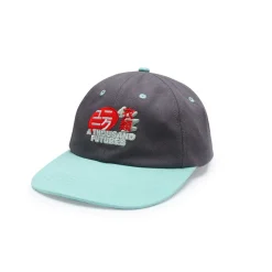 A Thousand Futures 'Lucky' Embroidered Cap - Charcoal / Mint