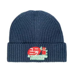 A Thousand Futures 'Lucky' Ribbed Beanie - Indigo Blue