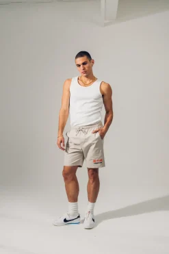A Thousand Futures 'Lucky' Canvas Twill Shorts - Bone