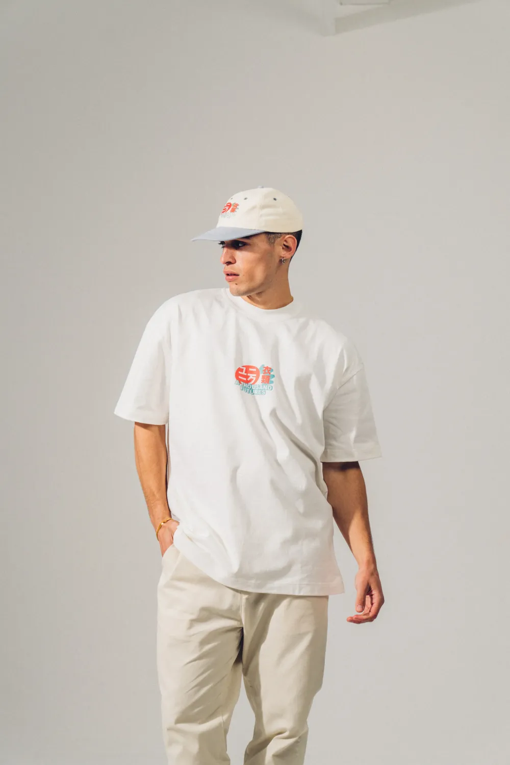 A Thousand Futures 'Lucky Cat' Tee - Vintage White