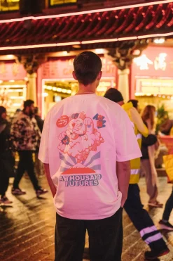 A Thousand Futures 'Lucky Cat' Tee - Vintage White