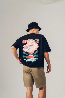 A Thousand Futures 'Lucky Cat' Tee - Black
