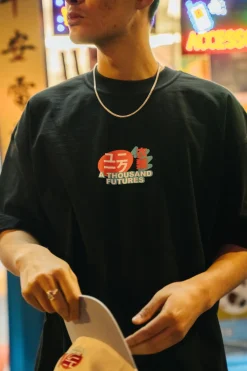 A Thousand Futures 'Lucky Cat' Tee - Black