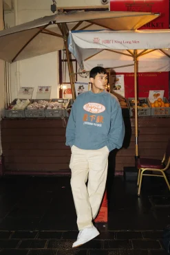A Thousand Futures 'Subway' Vintage Washed Sweater - Petrol