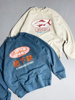 A Thousand Futures 'Subway' Vintage Washed Sweater - Petrol
