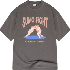 A Thousand Futures 'Sumo Fight' Vintage Washed Tee - Charcoal