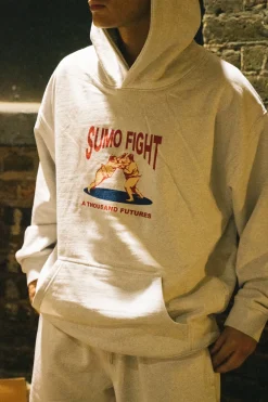 A Thousand Futures 'Sumo Fight' Hoodie - Ash