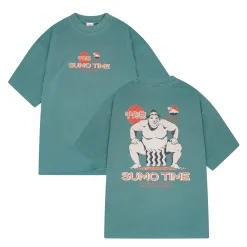 A Thousand Futures 'Sumo Time' Vintage Washed Tee - Pine
