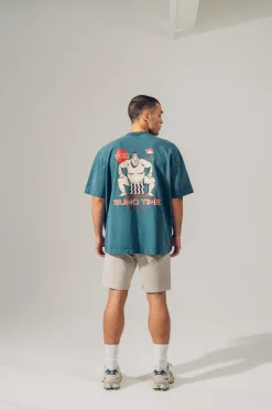 A Thousand Futures 'Sumo Time' Vintage Washed Tee - Pine