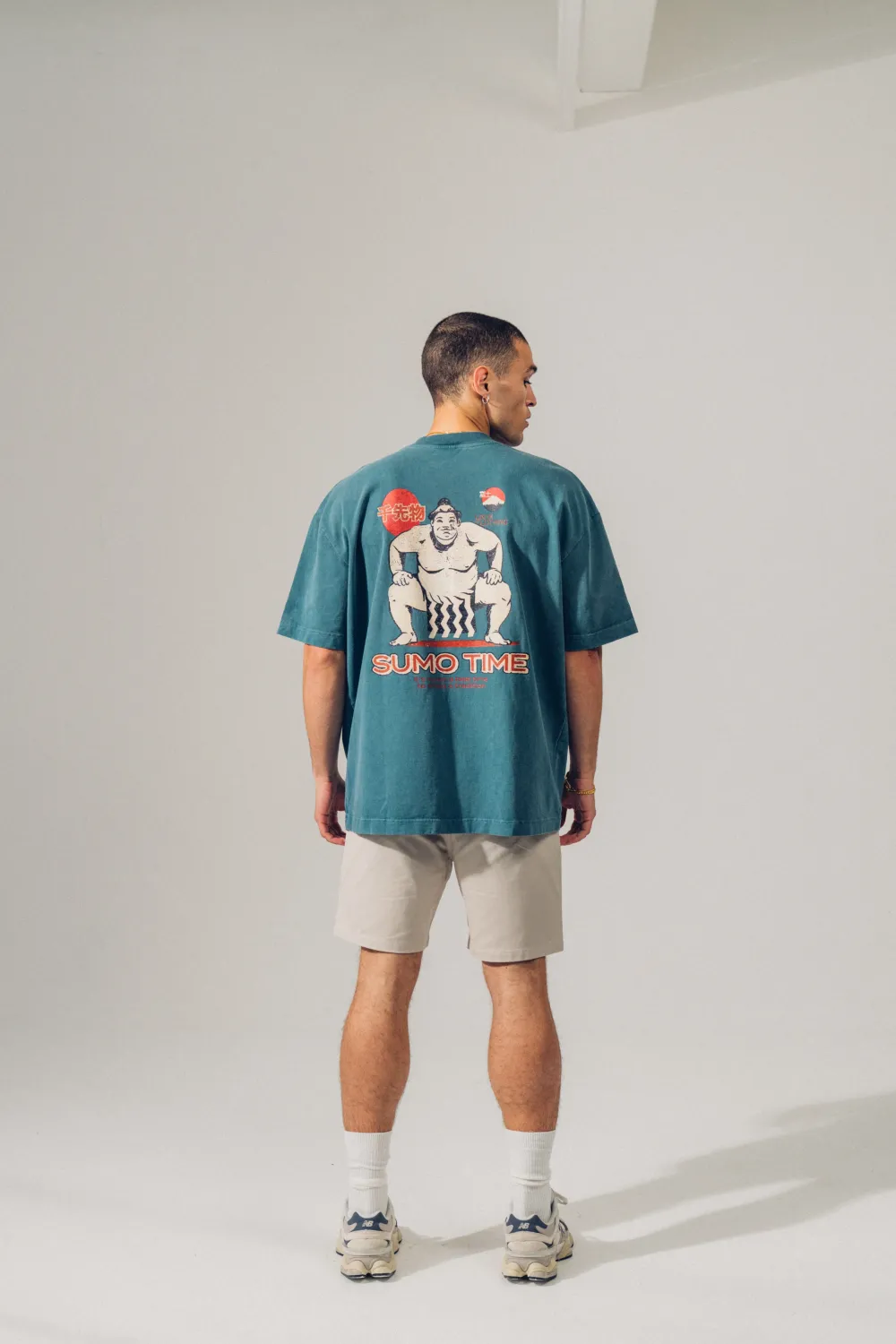 A Thousand Futures 'Sumo Time' Vintage Washed Tee - Pine