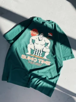 A Thousand Futures 'Sumo Time' Vintage Washed Tee - Pine