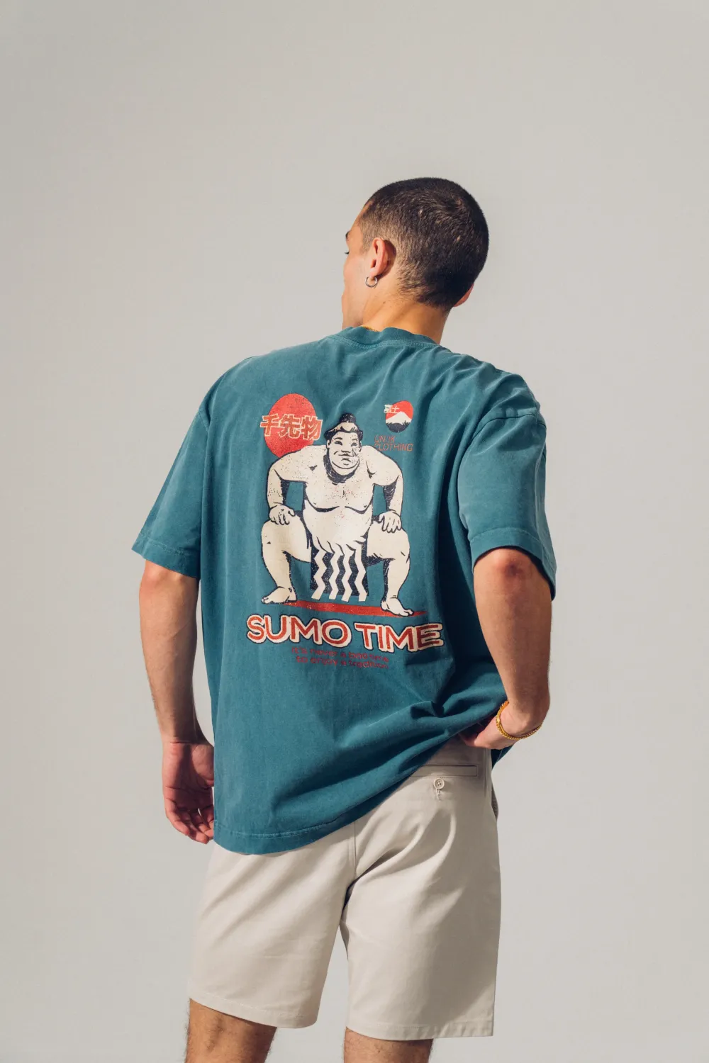A Thousand Futures 'Sumo Time' Vintage Washed Tee - Pine