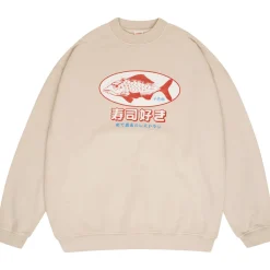 A Thousand Futures 'Sushi Lover' Vintage Washed Sweater - Sand