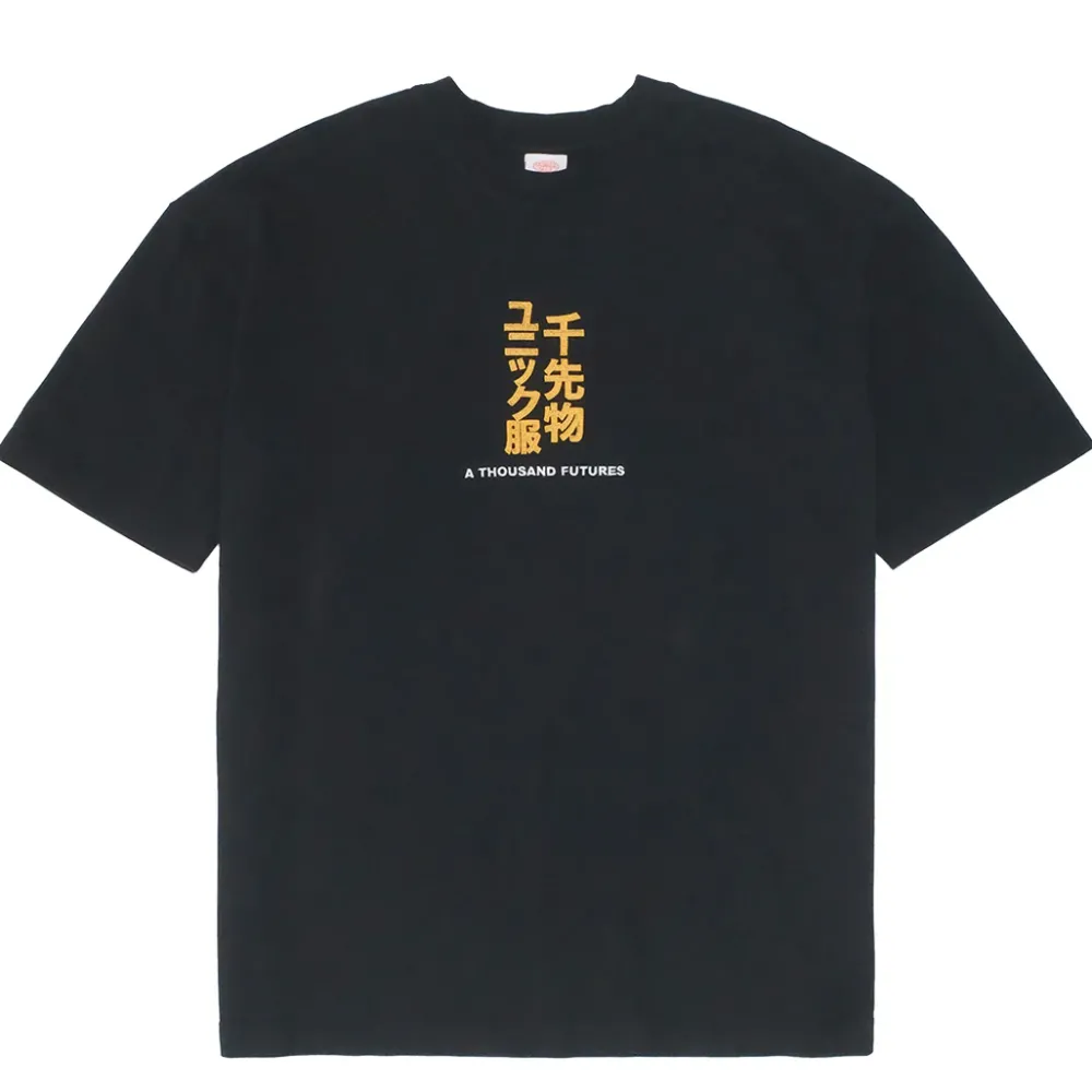 A Thousand Futures 'Tokyo' Embroidered Tee - Black