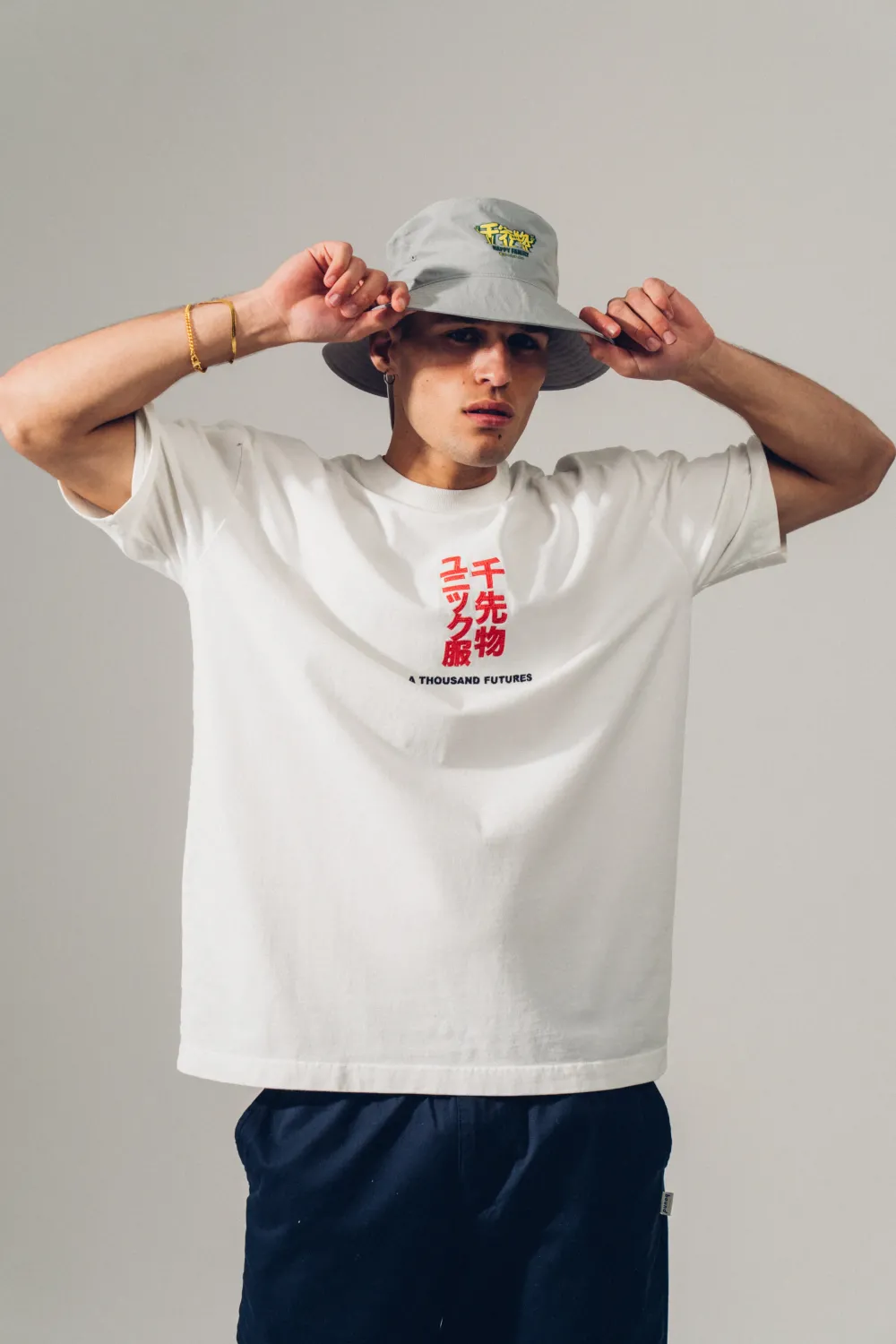 A Thousand Futures 'Tokyo' Embroidered Tee - White