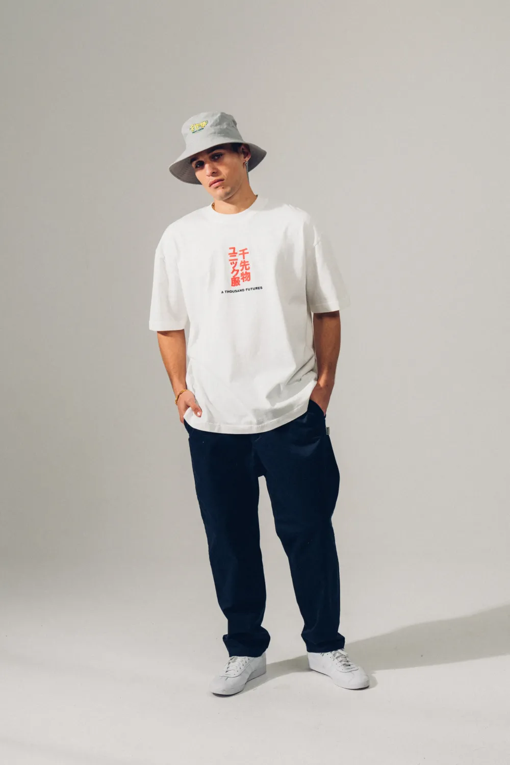 A Thousand Futures 'Tokyo' Embroidered Tee - White