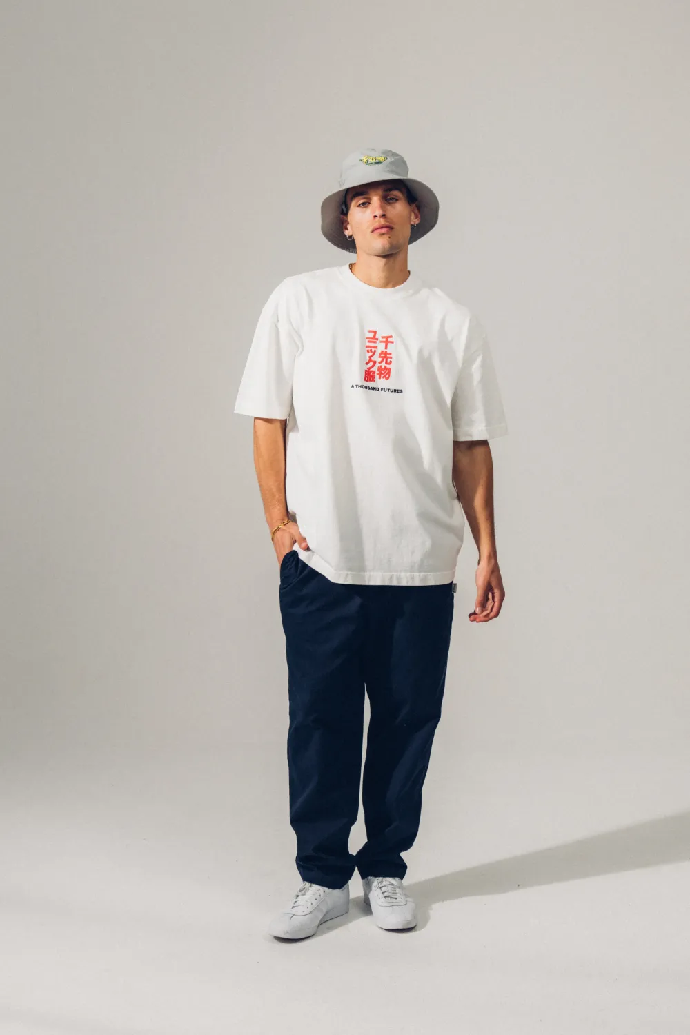 A Thousand Futures 'Tokyo' Embroidered Tee - White
