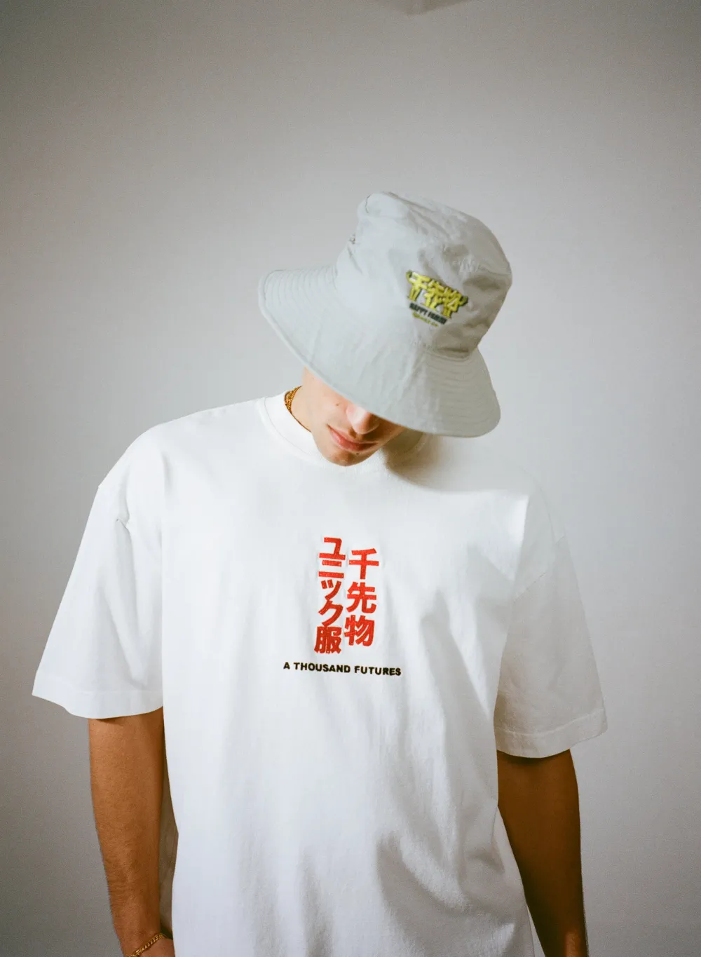 A Thousand Futures 'Tokyo' Embroidered Tee - White