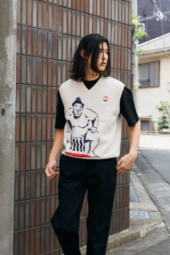 A Thousand Futures 'Tradition' Knit Vest - Beige