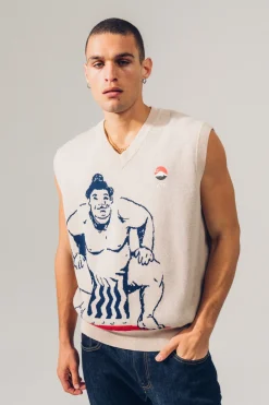 A Thousand Futures 'Tradition' Knit Vest - Beige