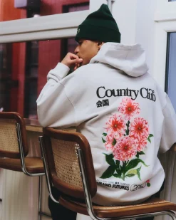 A Thousand Futures x GK 'Country Club' Vintage Washed Hoodie - Ash Grey