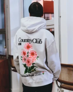 A Thousand Futures x GK 'Country Club' Vintage Washed Hoodie - Ash Grey