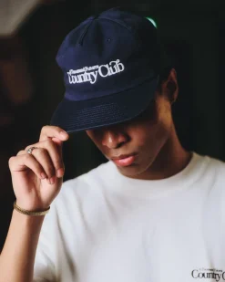 A Thousand Futures x GK 'Country Club' Embroidered Cap - Midnight Navy