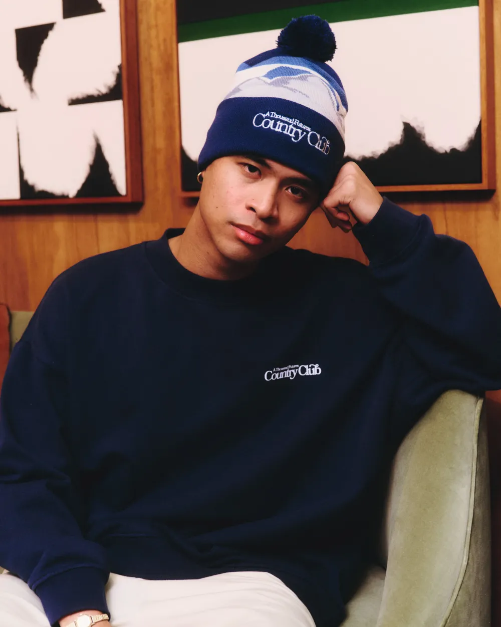 A Thousand Futures x GK 'Country Club' Sweater - Navy
