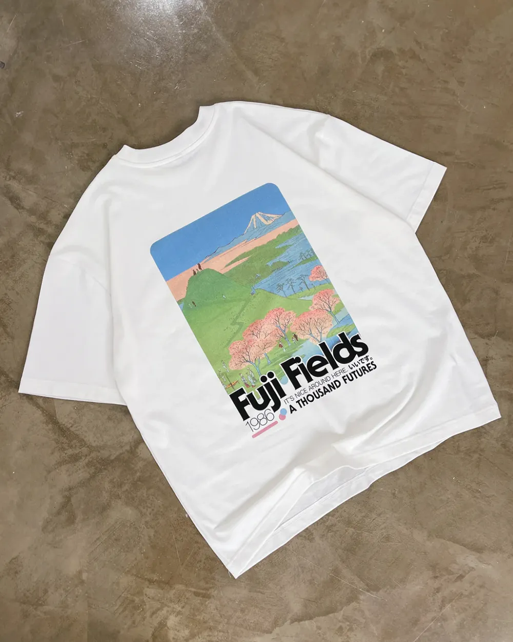 A Thousand Futures x GK 'Fuji Fields' Tee - White