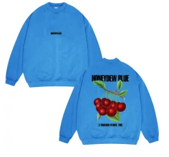 A Thousand Futures x GK 'Honeydew Blue' Vintage Washed Sweater - Cobalt Blue