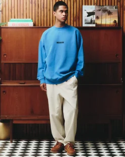 A Thousand Futures x GK 'Honeydew Blue' Vintage Washed Sweater - Cobalt Blue