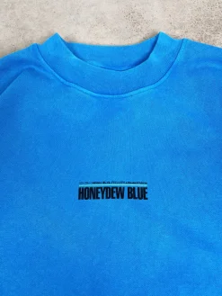 A Thousand Futures x GK 'Honeydew Blue' Vintage Washed Sweater - Cobalt Blue