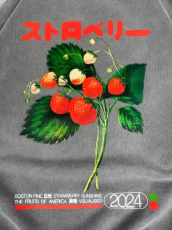 A Thousand Futures x GK 'Strawberry' Vintage Washed Sweater - Charcoal