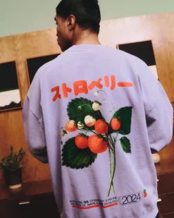 A Thousand Futures x GK 'Strawberry' Vintage Washed Sweater - Lilac