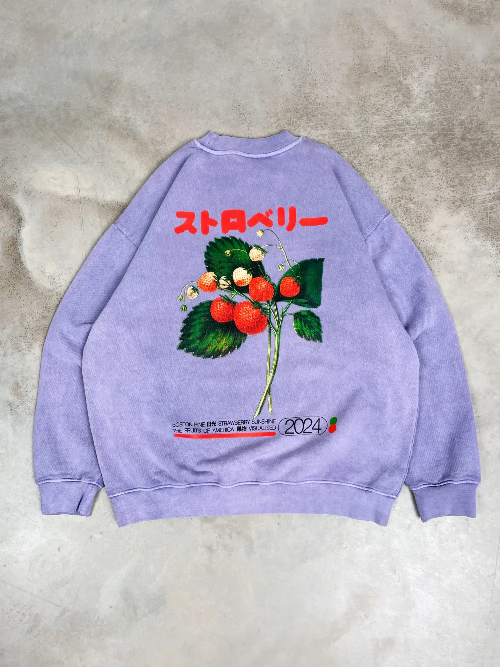 A Thousand Futures x GK 'Strawberry' Vintage Washed Sweater - Lilac