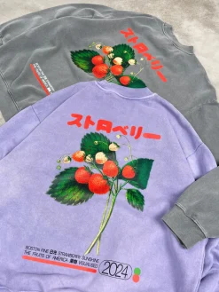 A Thousand Futures x GK 'Strawberry' Vintage Washed Sweater - Lilac