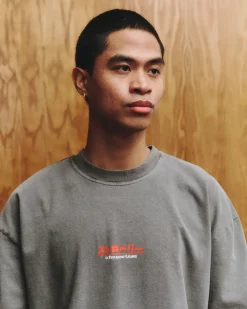 A Thousand Futures x GK 'Strawberry' Vintage Washed Tee - Charcoal