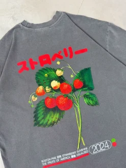 A Thousand Futures x GK 'Strawberry' Vintage Washed Tee - Charcoal