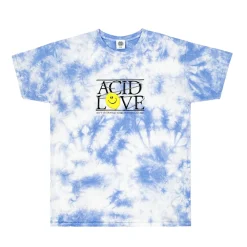 ACID LOVE 0.06 'Floating Points' Tee - Tie Dye Sky Blue