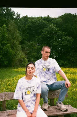 ACID LOVE 0.06 'Floating Points' Tee - Tie Dye Sky Blue