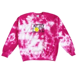 ACID LOVE 0.06 'Floating Points' Sweatshirt - Tie Dye Azalea Pink