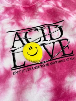ACID LOVE 0.06 'Floating Points' Sweatshirt - Tie Dye Azalea Pink